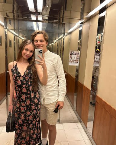 <p>Oscar Piatri Instagram</p> Oscar Piatri and his girlfriend, Lily Zneimer, take a mirror selfie.