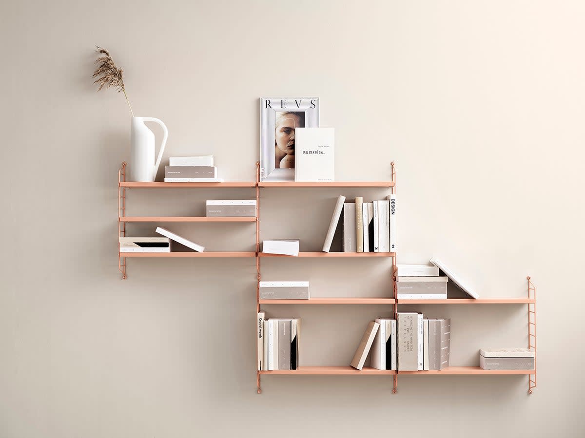 The String Pocket shelves can be a great way to add colour to a plain wall (String Furniture)