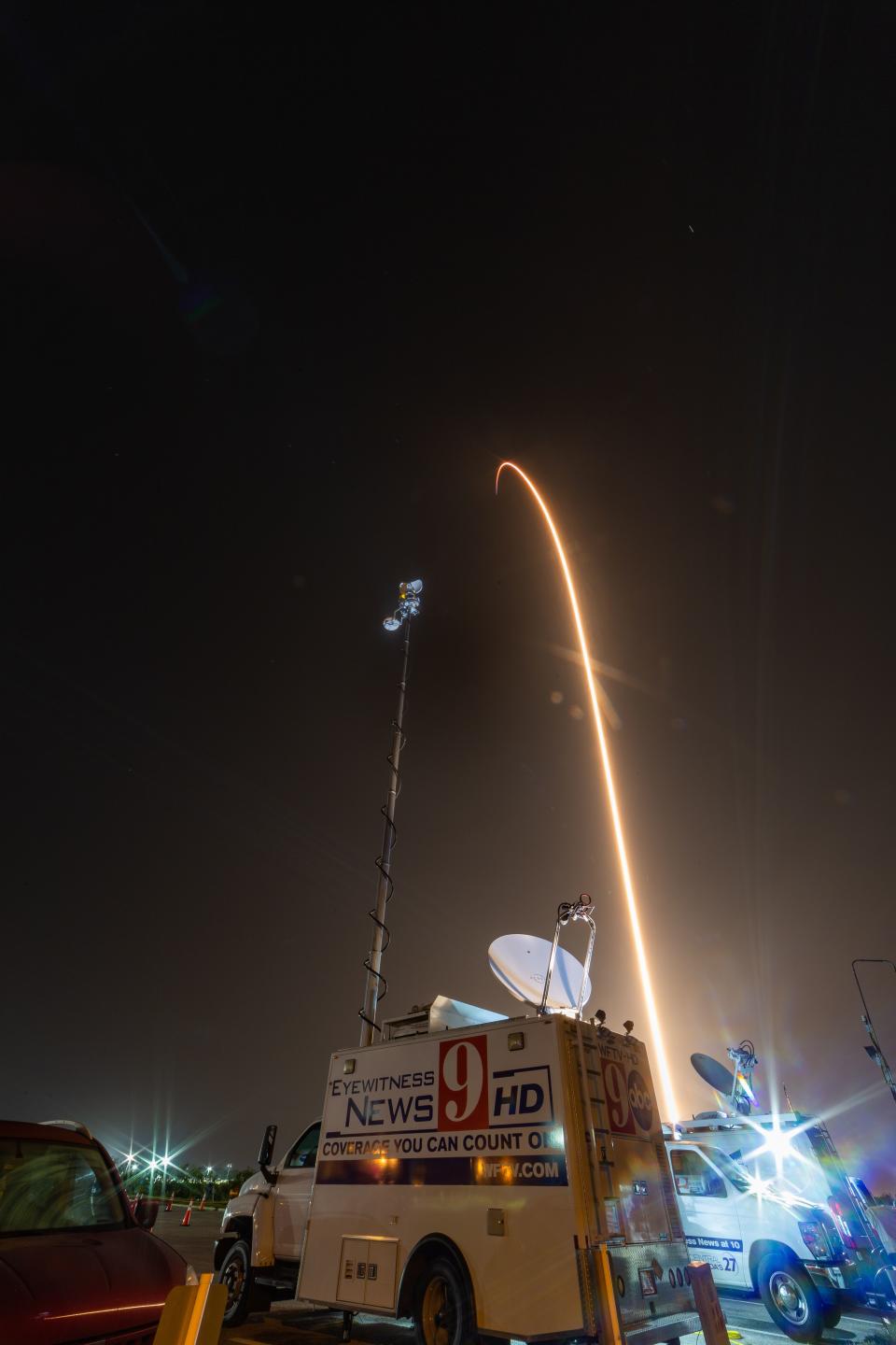 SpaceX Crew Dragon Demo 1 Unmanned Jan 17 2019. 
Picture taken by Jon Galed