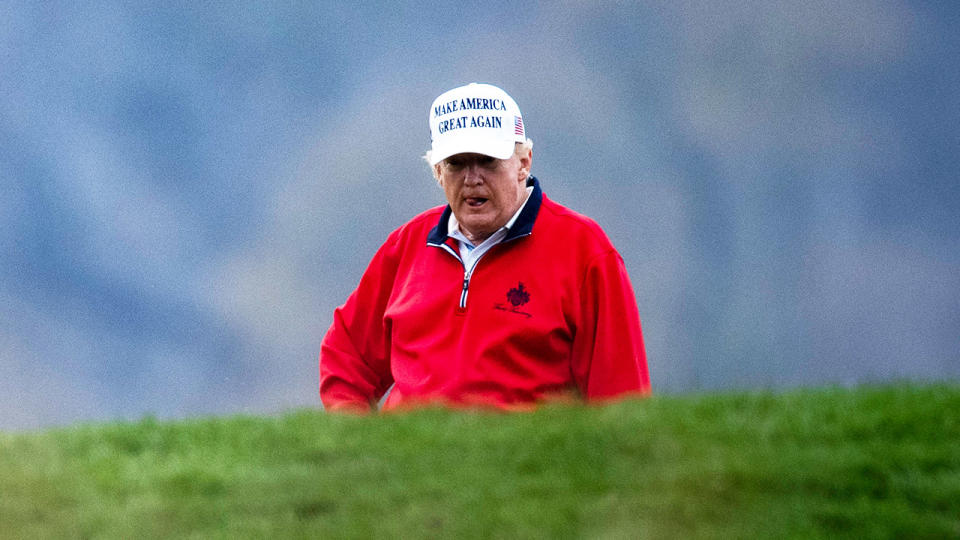 US President Donald Trump at the The Trump National Golf Club.