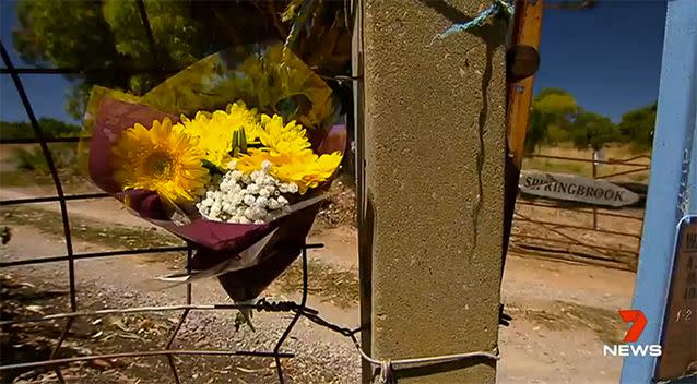 Tributes have been left for the family at the property in Willunga. Source: 7 News