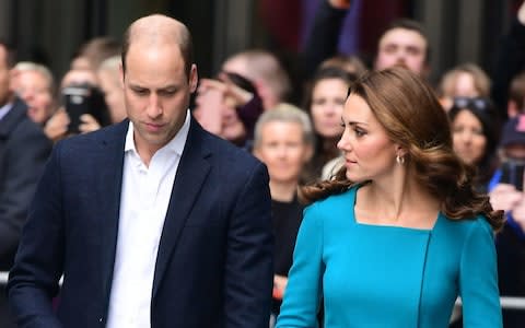 The Duke and Duchess of Cambridge visit the BBC to speak about cyberbullying - Credit: PA