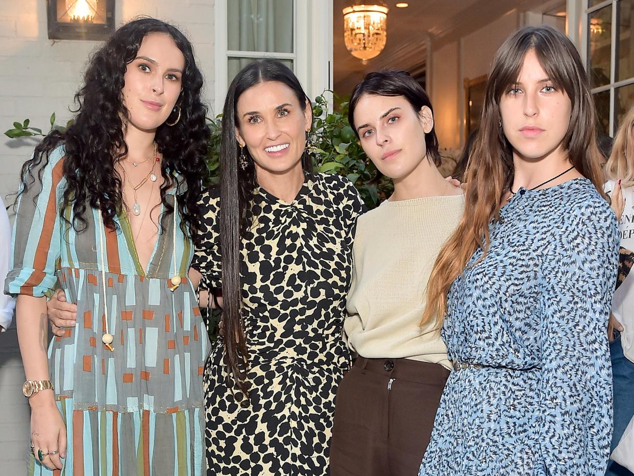 Rumer Willis, Demi Moore, Tallulah Willis and Scout Willis attend Demi Moore's 'Inside Out' Book Party on September 23, 2019 in Los Angeles, California