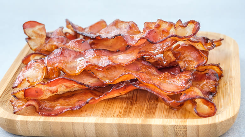 Bacon on cutting board