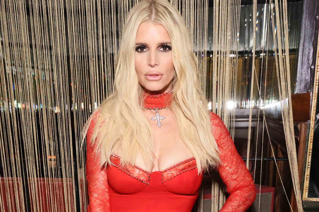 <p>Rodin Eckenroth/Getty</p> Jessica Simpson attends W Magazine, Mark Ronson, and Gucci