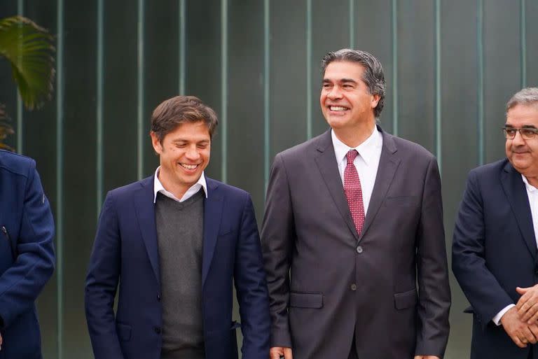 Los gobernadores Axel Kicillof y Jorge Capitanich hoy en Resistencia