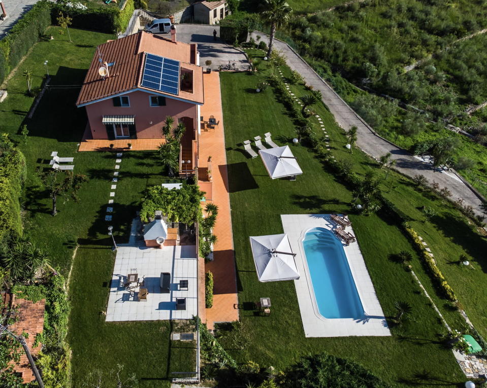 Solar panels help this Italian villa to be completely self-sufficient.