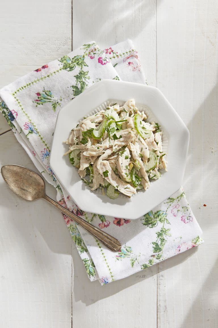 <p>If you want to stick to the classics but add a little twist, this is a kid-friendly Easter brunch ideas is a great option. It's got everything you love about chicken salad with a couple special ingredients.</p><p><strong><a href="https://www.countryliving.com/food-drinks/a30614424/updated-classic-chicken-salad-recipe/" rel="nofollow noopener" target="_blank" data-ylk="slk:Get the recipe for Updated Classic Chicken Salad;elm:context_link;itc:0;sec:content-canvas" class="link ">Get the recipe for Updated Classic Chicken Salad</a>.</strong> </p>