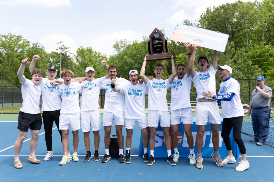 UNC Asheville won the Big South Men’s Tennis Tournament Championship over Gardner-Webb at Marion Diehl Park on April 22, 2024.