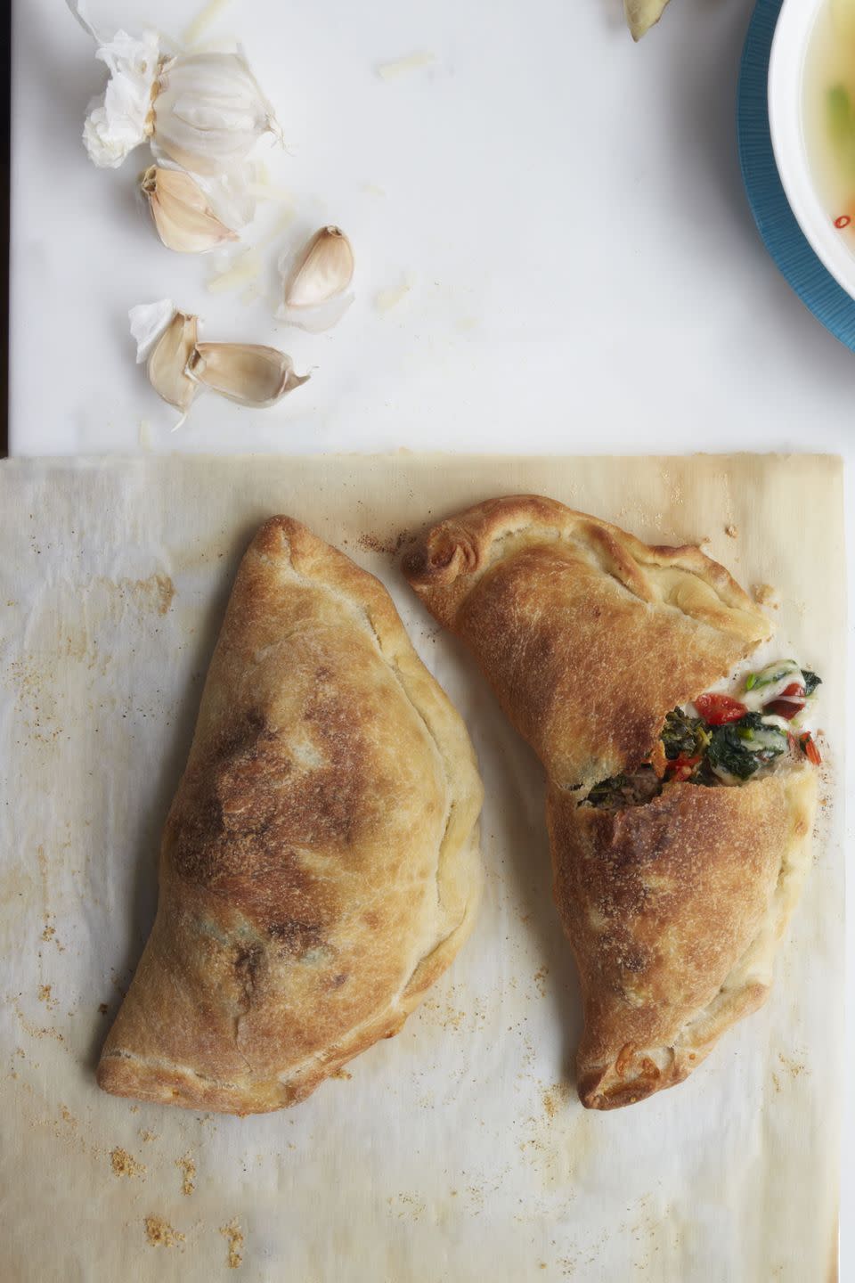 Meatball Calzones with Broccoli and Provolone
