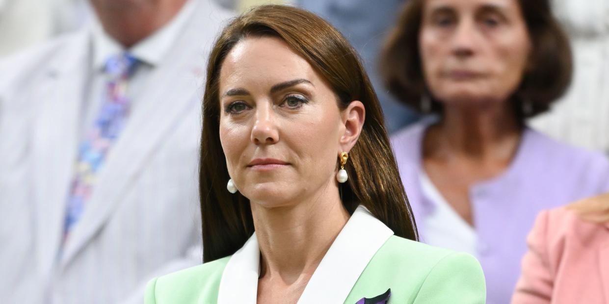 london, england july 04 catherine, princess of wales court side on day two of the wimbledon tennis championships at all england lawn tennis and croquet club on july 04, 2023 in london, england photo by karwai tangwireimage