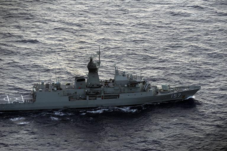 Australia's HMAS Perth during the search for missing Malaysia Airlines flight MH370, off Perth on April 13, 2014