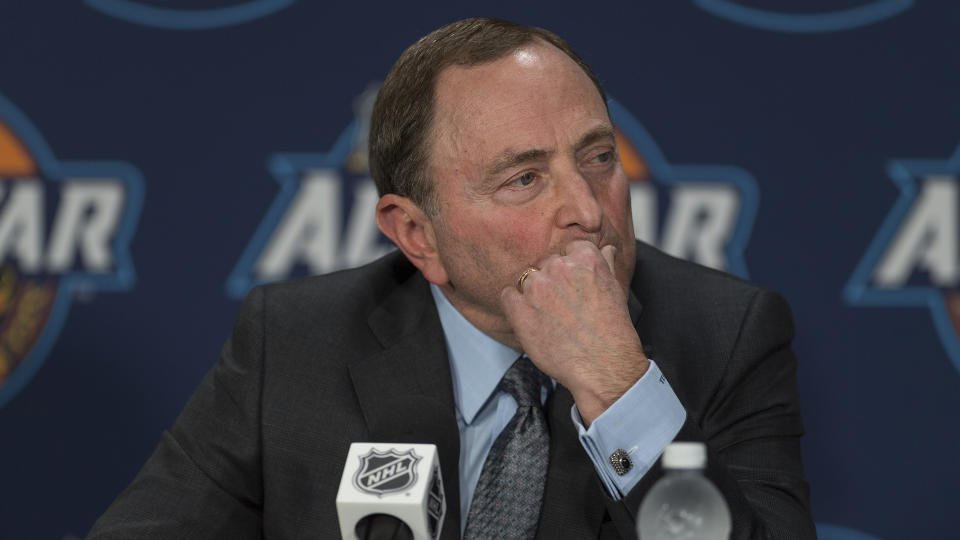 Gary Bettman and the NHL will be under the microscope again at this weekend's All-Star game. (Photo by Roy K. Miller/Icon Sportswire via Getty Images)