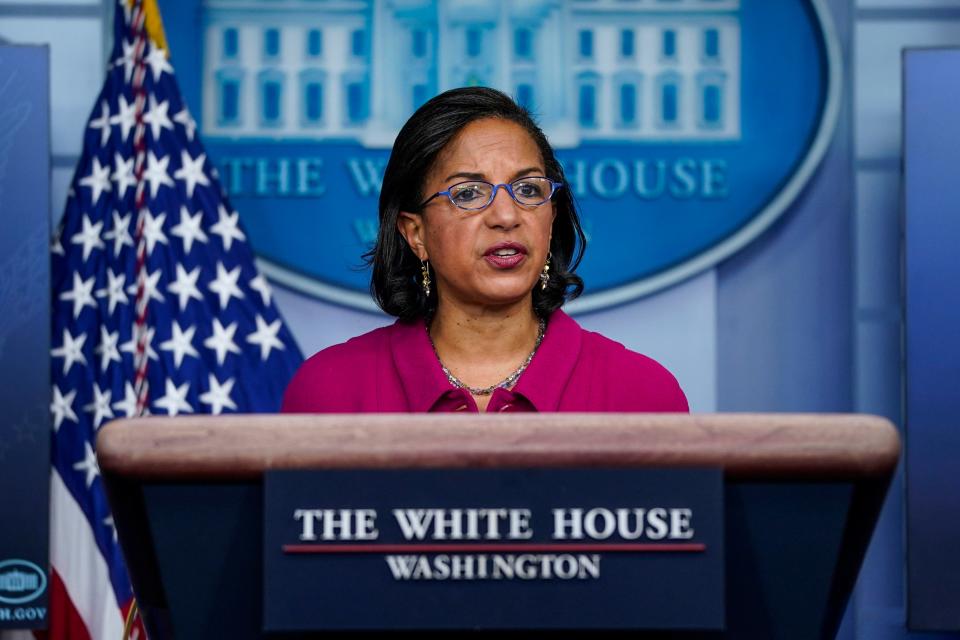 <p>“The president will sign an executive order directing the Department of Justice not to renew any contracts with private prison,” says Susan Rice.</p> (Drew Angerer/Getty Images)