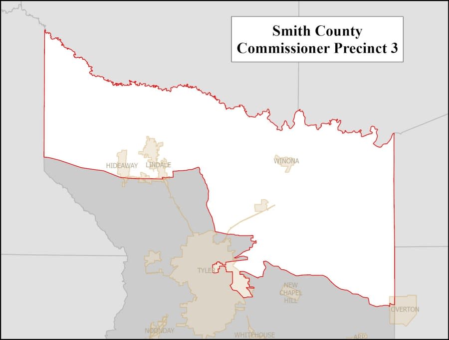 Map of Precinct 3, courtesy of Smith County