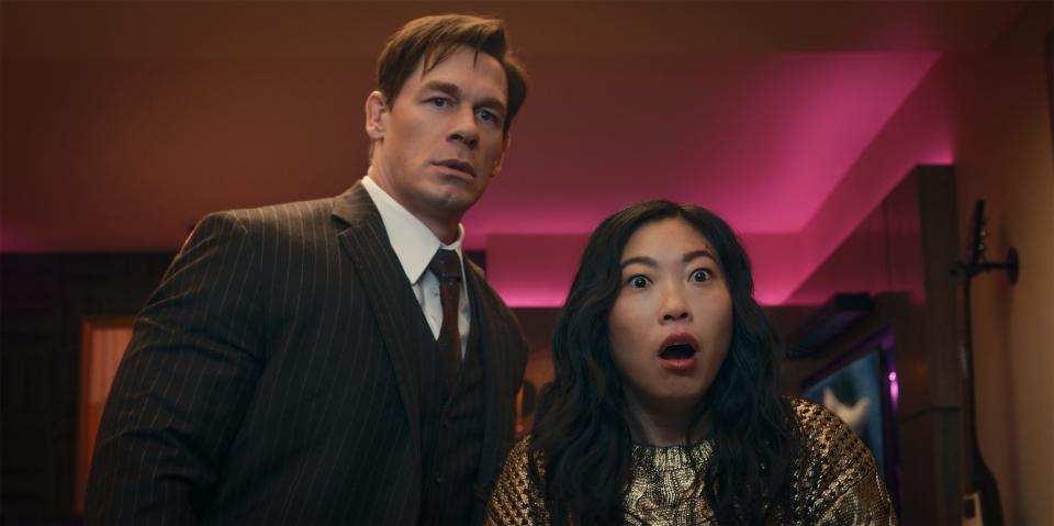 Awkwafina plays a new Los Angeles resident who has a winning lottery ticket but to become a billionaire, she has to team with a lottery protection agent (John Cena) and avoid being killed in the futuristic action comedy "Jackpot!"