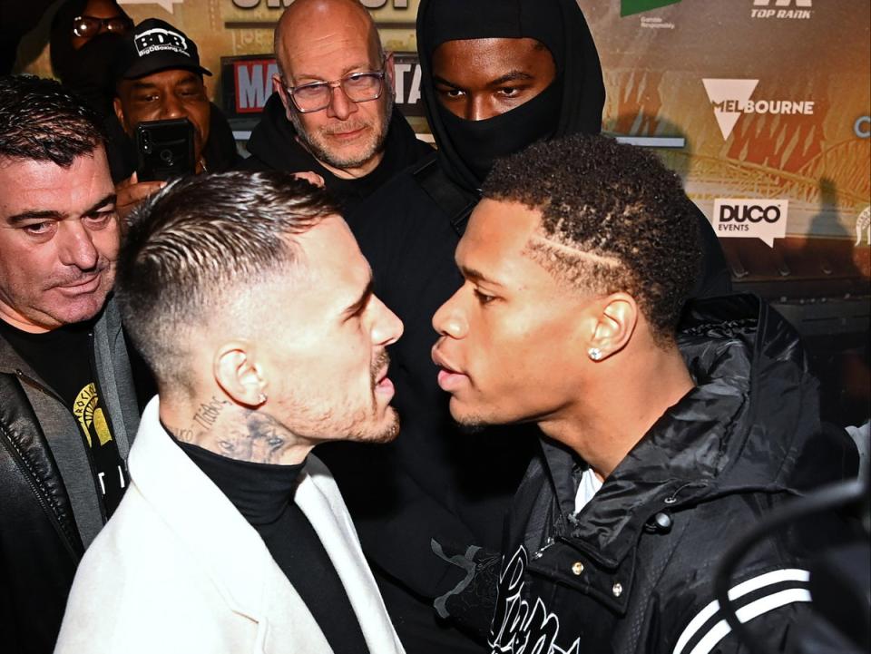 George Kambosos Jr (left) and Devin Haney will clash for all the lightweight belts (Getty Images)