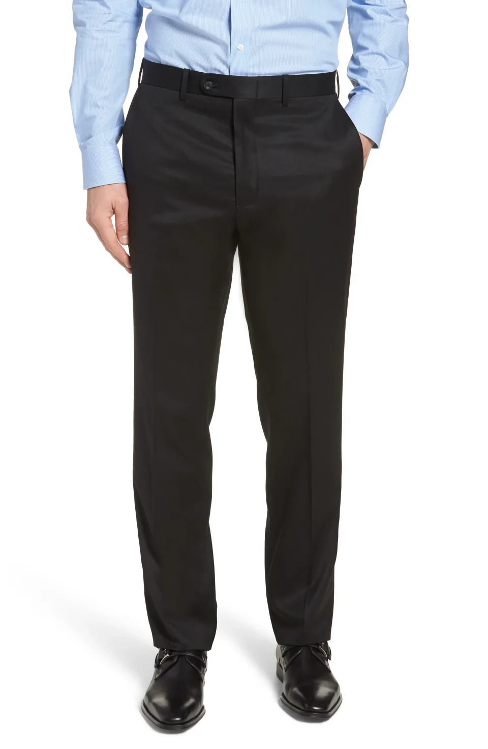 John W. Nordstrom Torino Classic Fit Flat Front Solid Dress Pants