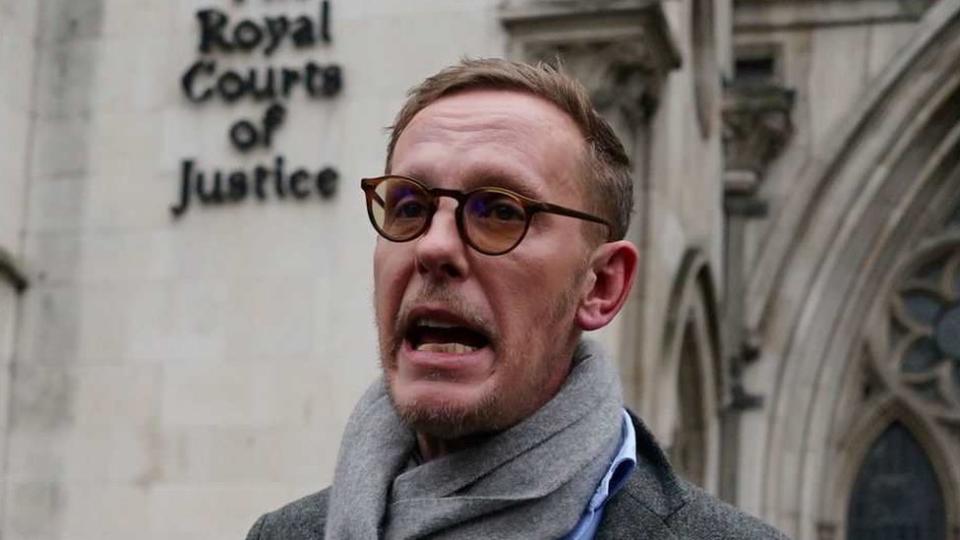 Laurence Fox outside court