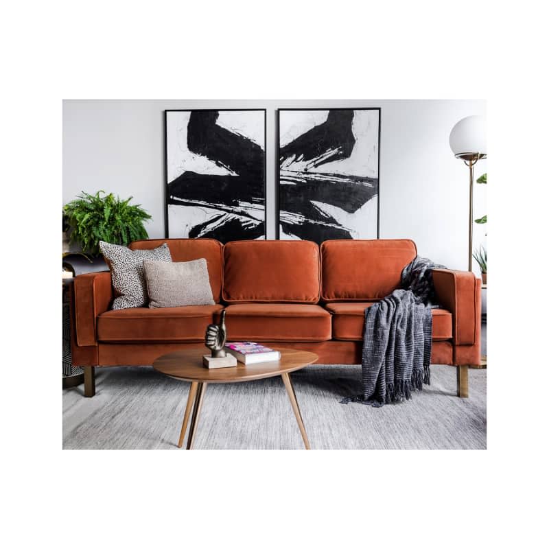 Albany Sofa (Rust Velvet)