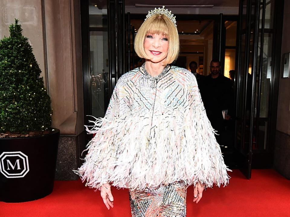 Anna Wintour departs The Mark Hotel for 2022 Met Gala in May 2022.