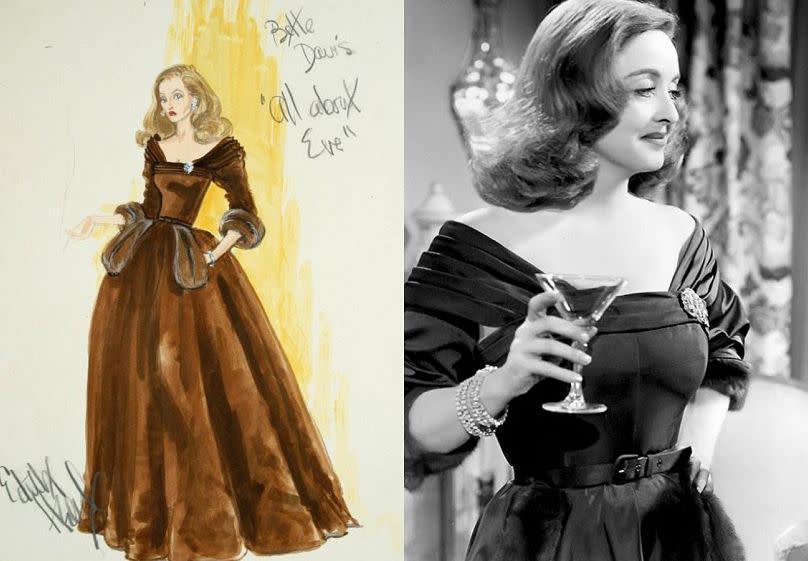 Costume designed by Edith Head for Bette Davis in All About Eve