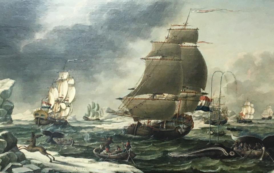 "Ship Wilhelm of Zaandam on the Greenland Grounds," Pieter Lofvers, 1700s.