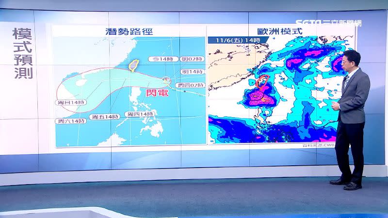 吳德榮表示，週五天氣會受到閃電颱風影響。