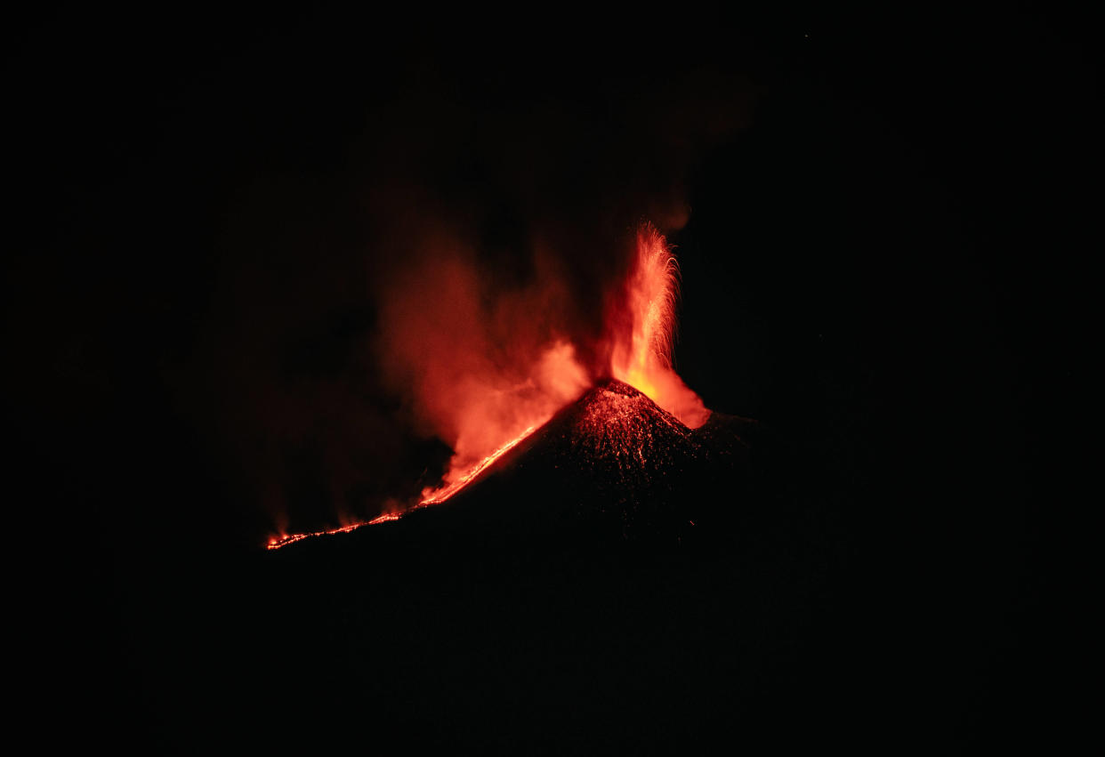 Eruption de l’Etna, volcan de Sicile, le 14 août 2023.