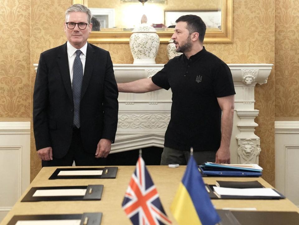Prime minister Keir Starmer meets Ukraine president Volodymyr Zelensky ahead of the Nato summit in Washington on Wednesday (via Reuters)