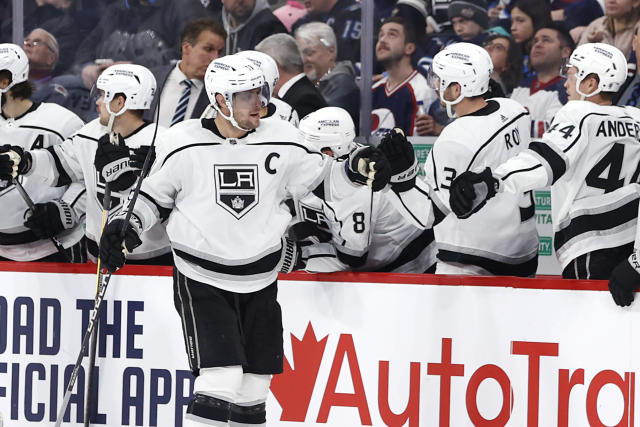 Los Angeles Kings center Anze Kopitar (11) celebrates a goal. (James Carey Lauder-USA TODAY Sports)