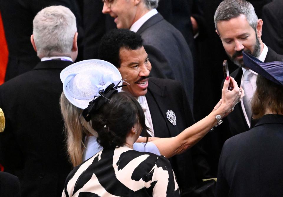 Lionel Richie arrives at Westminster Abbey in central London for the coronation.