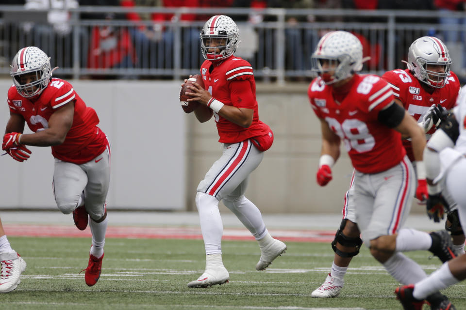 Ohio State and Justin Fields offer the best value among CFP favorites. (AP Photo/Jay LaPrete)