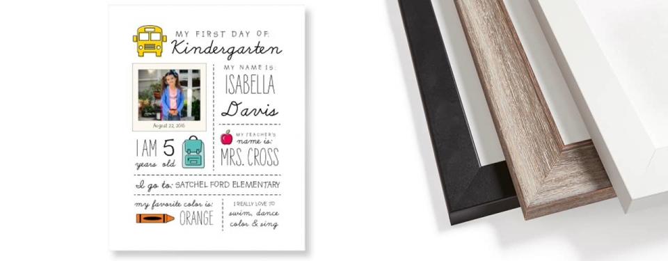 shutterfly back to school product on white background Milestone Art Print