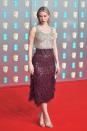 <p>Vanessa Kirby wore a two-tone Valentino dress with sequins and feathered detail. </p>