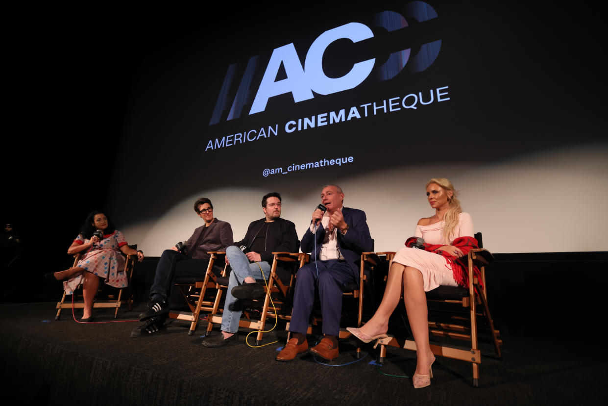 MSNBC EVENTS -- Rachel Maddow Documentary Screening at  Aero Theater Santa Monica, CA -- Pictured: (l-r) -- (Photo by: Paul Archuleta/MSNBC)