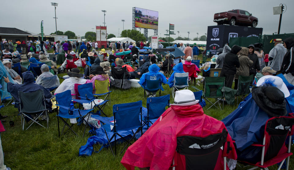 <p>The infield on Kentucky Derby Day at Churchill Downs on May 5, 2018 in Louisville, Ky. (Photo: Scott Serio/Eclipse Sportswire/Getty Images) </p>