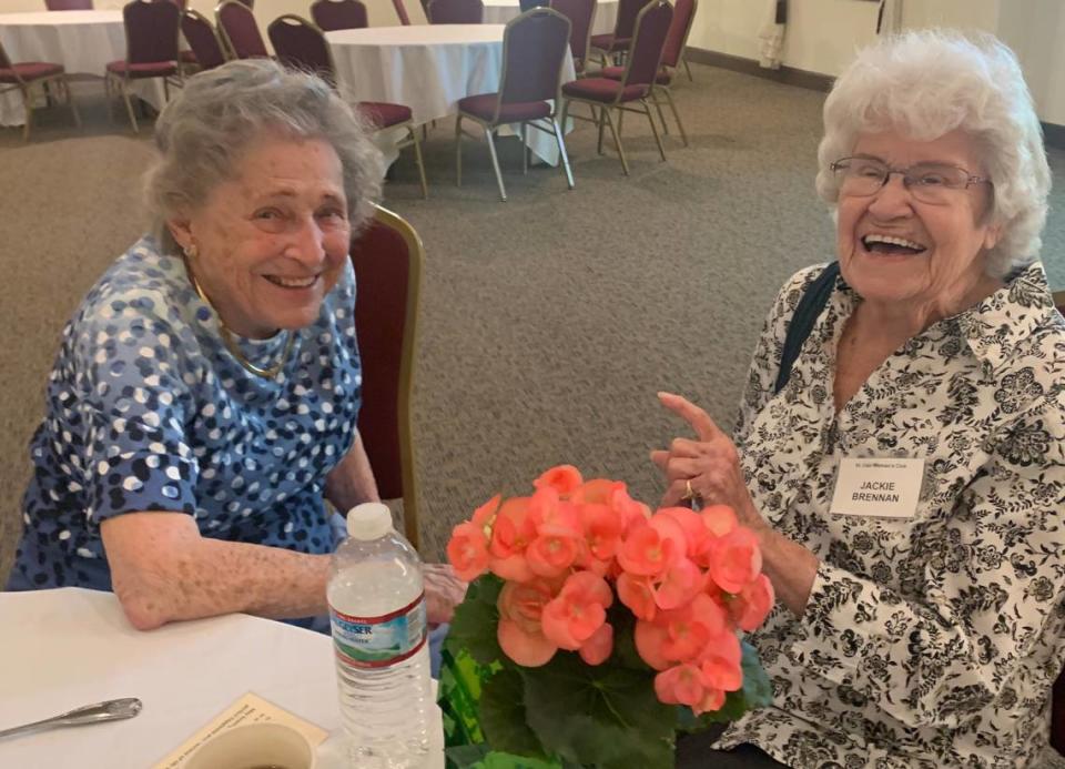 Long-time friends Deloris Sullivan and Jackie Brennan attended St. Theresa’s Academy in Belleville together and, later, served as members of the St. Clair Women’s Club, which met for the last time on May 8 after 116 years.