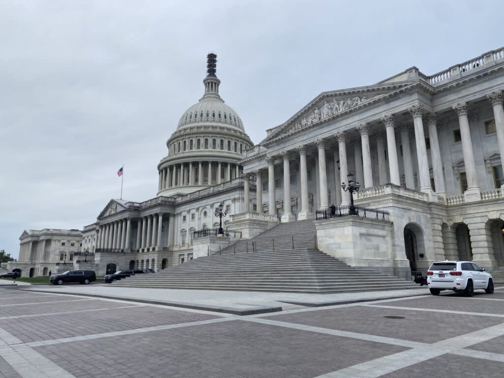 The U.S. Capitol under an overcast sky