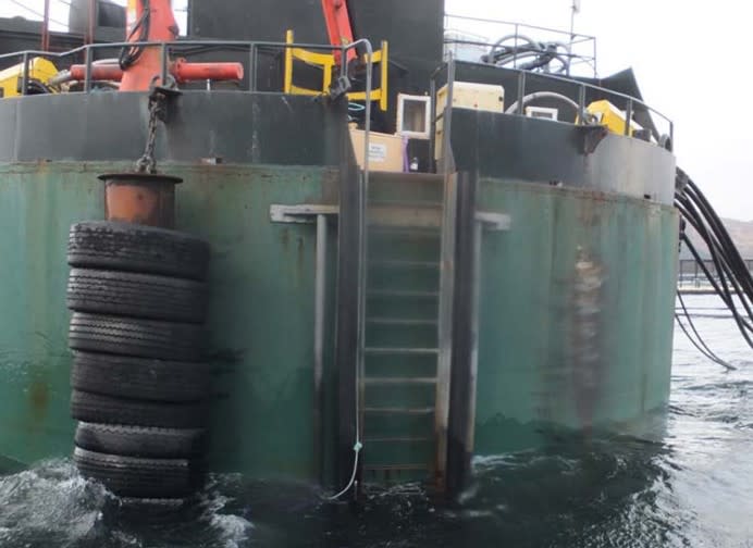 The floating sea cap structure where Clive Hendry was killed (Crown Office/PA)