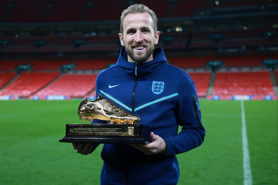 Could Harry Kane top the scoring charts once again?  (The FA via Getty Images)