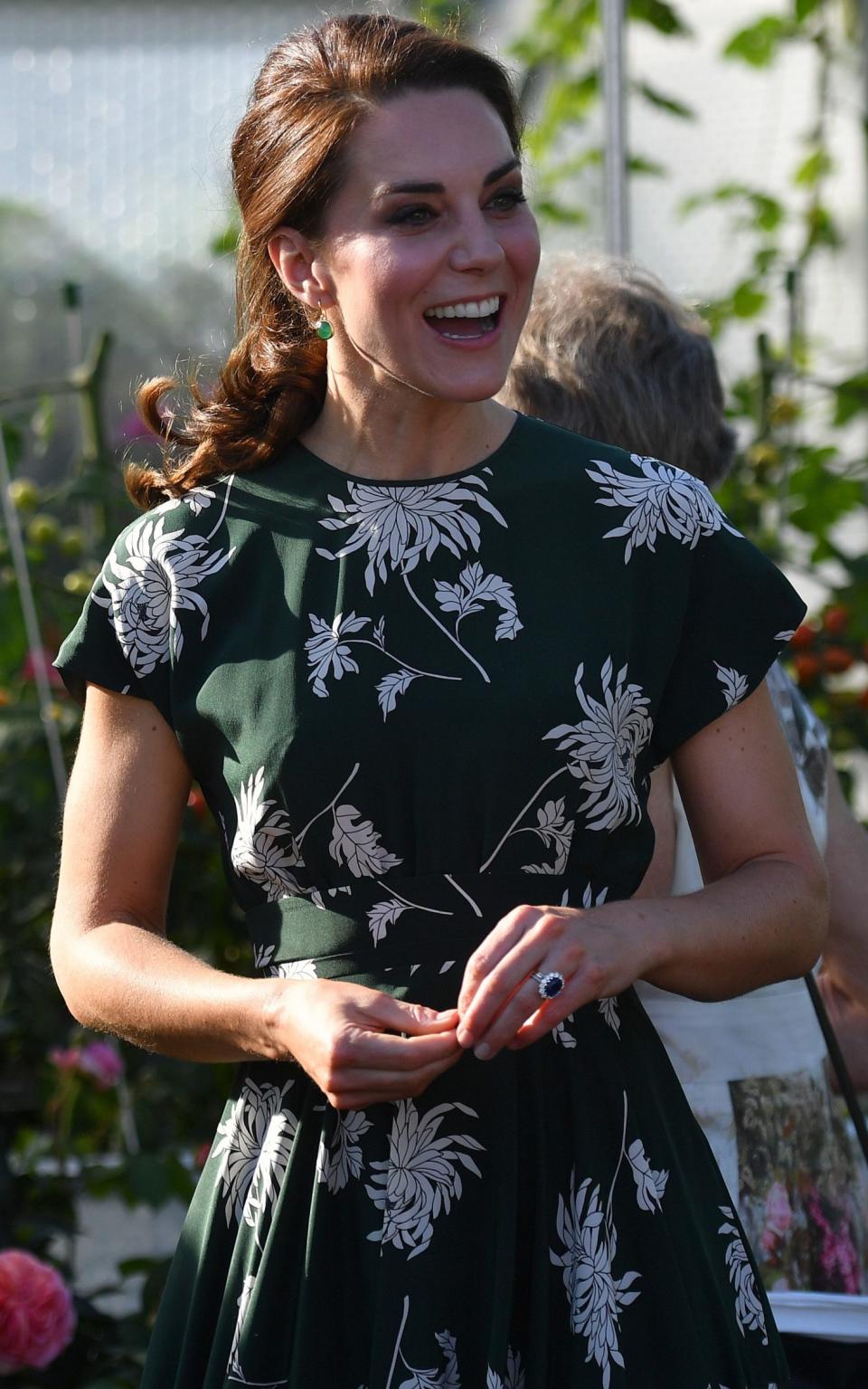 The Duchess of Cambridge tries a tomato in Chris Evans Taste Garden at the RHS Chelsea Flower Show - Credit: WPA Pool