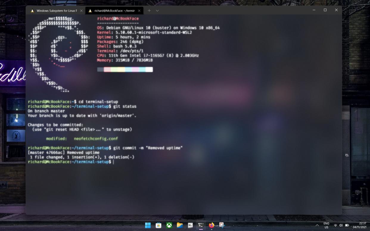  Debian running on the Windows Subsystem for Linux (WSL). 