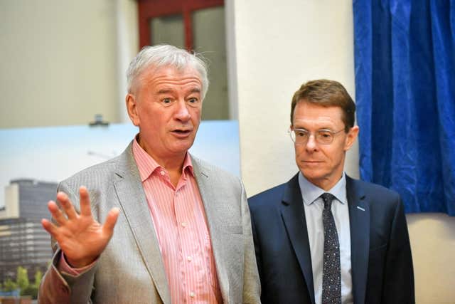 Then-HS2 chairman Terry Morgan (left)