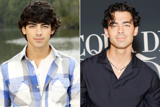 <p>Bob D'Amico/Disney Channel via Getty; Stefanie Keenan/Getty</p> Joe Jonas in Camp Rock and in 2023