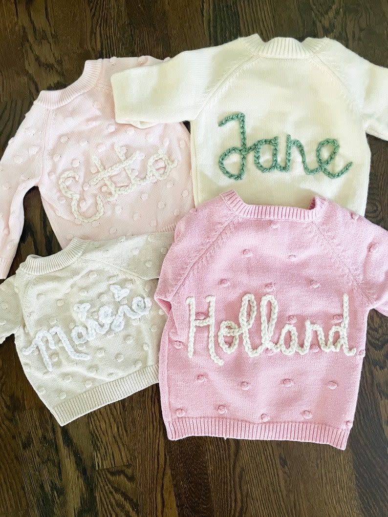 Hand-Embroidered Baby Sweater