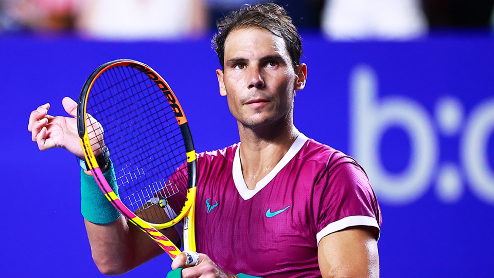 Rafa Nadal (pictured) thanking the crowd in Acapulco.