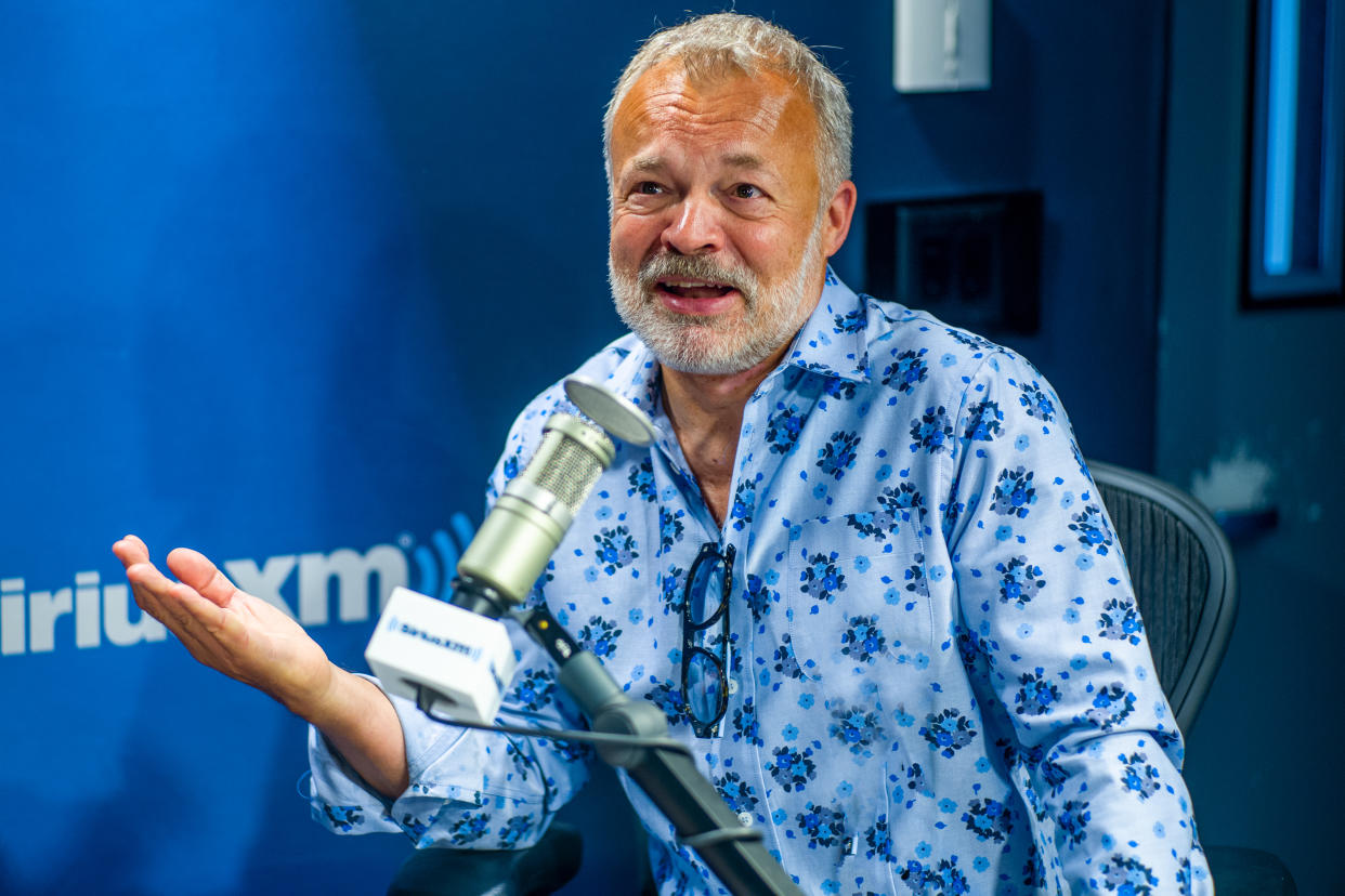 NEW YORK, NEW YORK - SEPTEMBER 04: (EXCLUSIVE COVERAGE) Graham Norton visits SiriusXM Studios on September 04, 2019 in New York City. (Photo by Steven Ferdman/Getty Images)