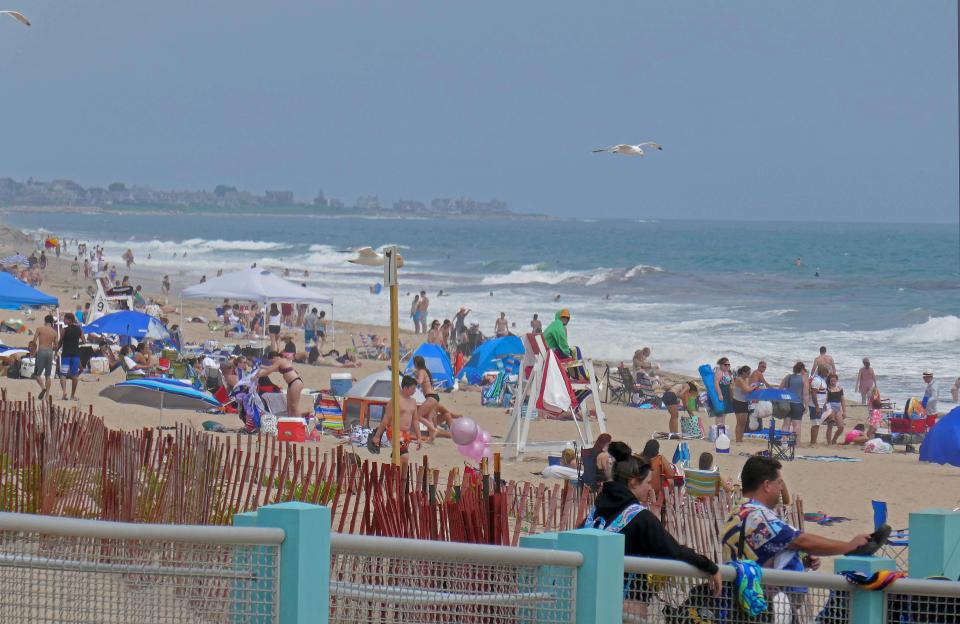 Misquamicut State Beach on a Saturday in July.