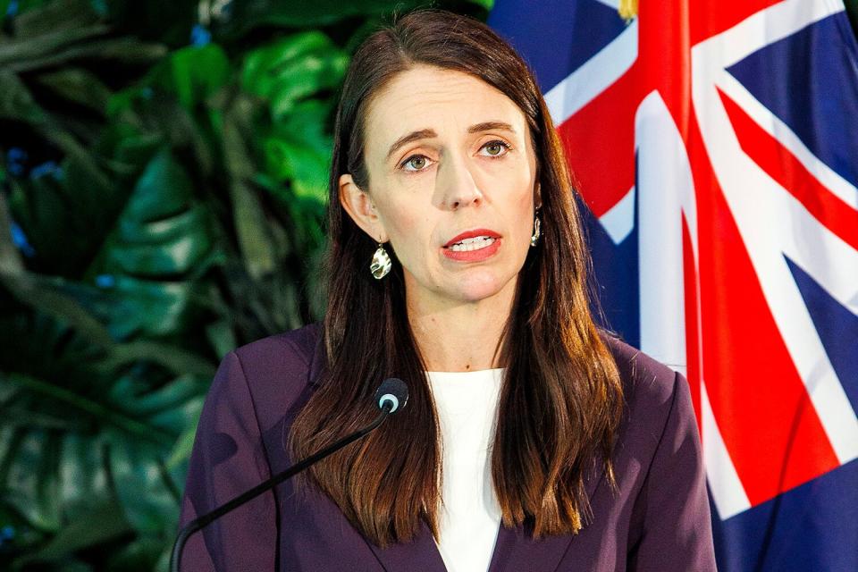 New Zealand Prime Minster Jacinda Ardern speaks at a joint press conference with Finnish Prime Minister Sanna Marin on November 30, 2022 in Auckland, New Zealand.